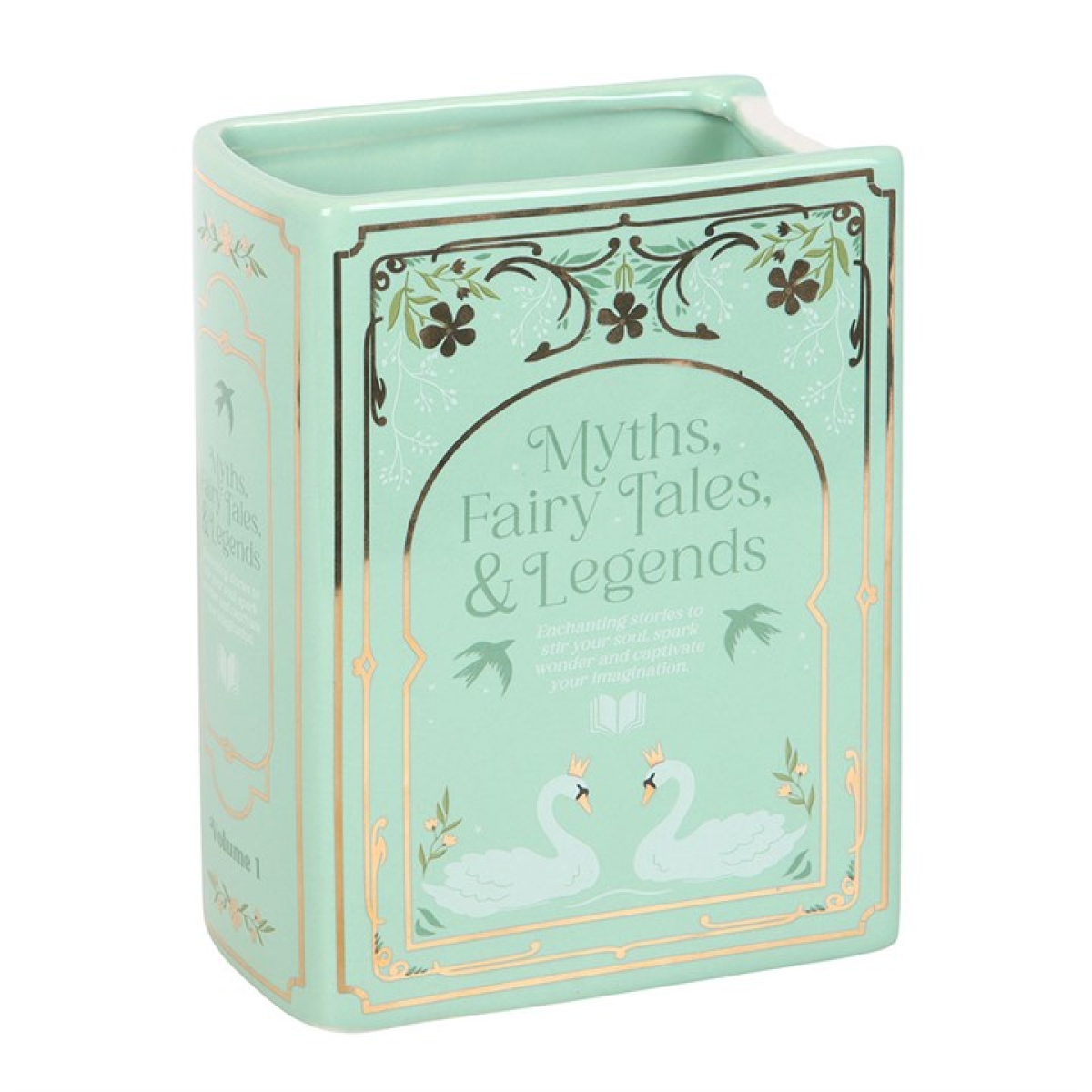Myths, Fairy Tales & Legends Book Shaped Green Vase