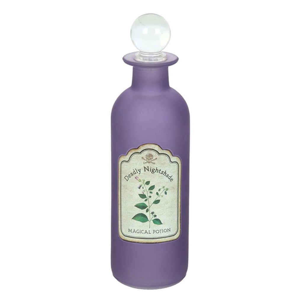 Deadly Nightshade Decorative Glass Potion Bottle