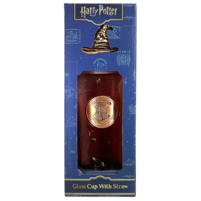 Harry Potter Glass Cup with Straw 450ml