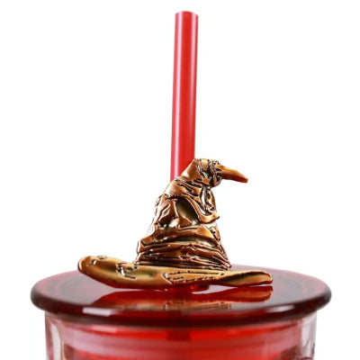 Harry Potter Glass Cup with Straw 450ml