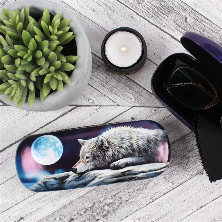 Quiet Reflection Wolf Glasses Case with Cloth