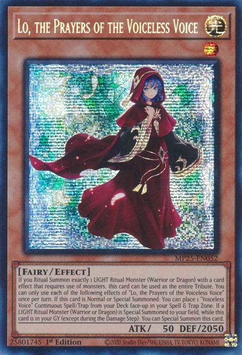 Yu-Gi-Oh! MP25-EN052 Lo, the Prayers of the Voiceless Voice - Prismatic Secret Rare