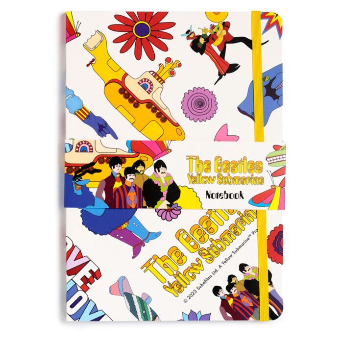 The Beatles - Yellow Submarine - White - Recycled Paper A5 Lined Notebook