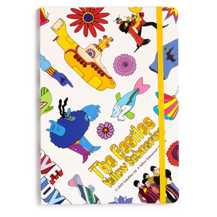 The Beatles - Yellow Submarine - White - Recycled Paper A5 Lined Notebook