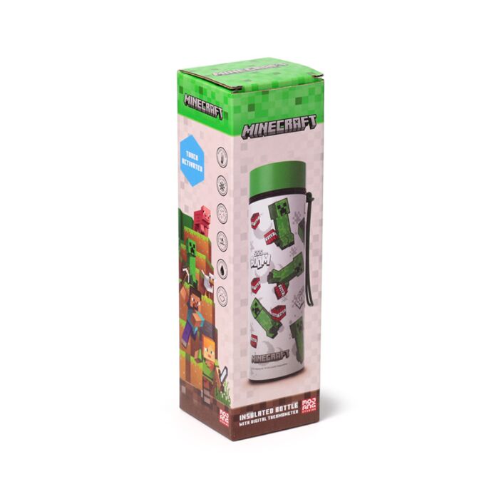 Minecraft SSS… BOOM - Reusable Insulated Drinks Bottle Digital Thermometer 450ml