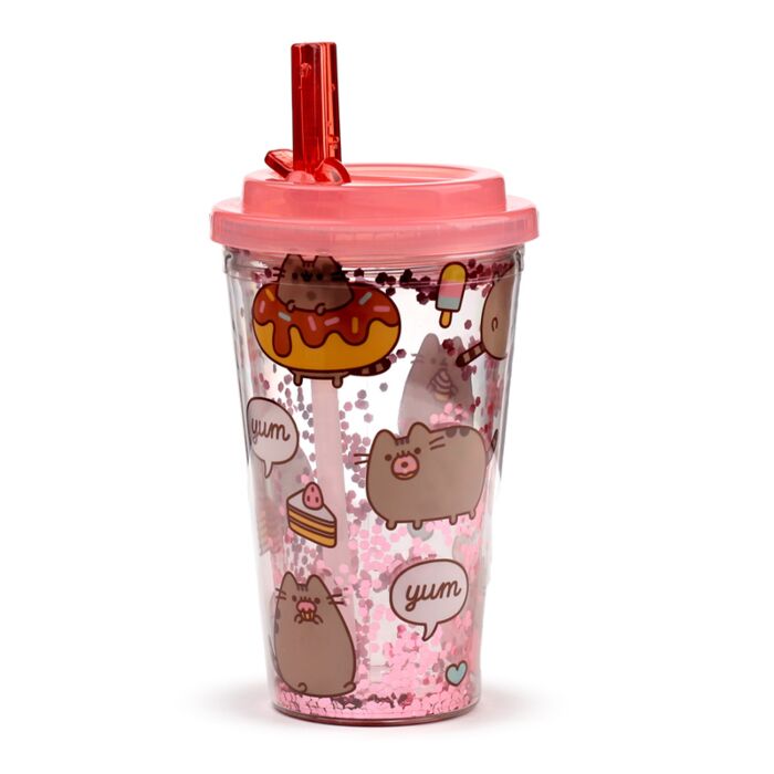 Pusheen - Foodie - Shatterproof Double Walled Cup with Lid and Straw 500ml