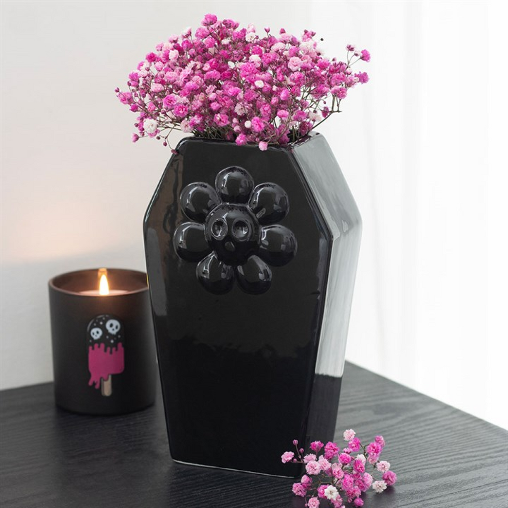 Coffin Shaped Black Flower Vase