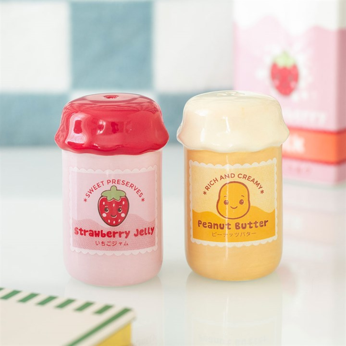 Peanut Butter and Jelly Jar Salt and Pepper Shakers