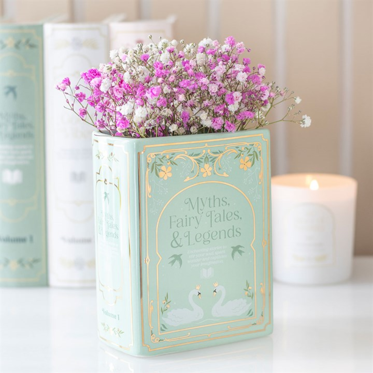 Myths, Fairy Tales & Legends Book Shaped Green Vase