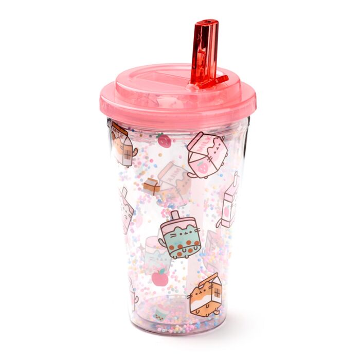 Pusheen - Sips - Shatterproof Double Walled Cup with Lid and Straw 500ml