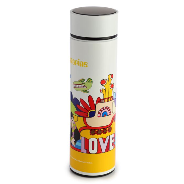Yellow Submarine - Reusable Insulated Drinks Bottle Digital Thermometer 450ml